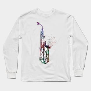 saxophone music art #saxophone #music Long Sleeve T-Shirt